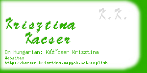 krisztina kacser business card